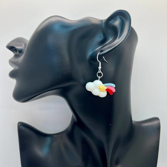 Cloud Earrings - Rainbow Earrings - Rainy Day Earrings - Baby Shower Earrings - Picture 9 of 11